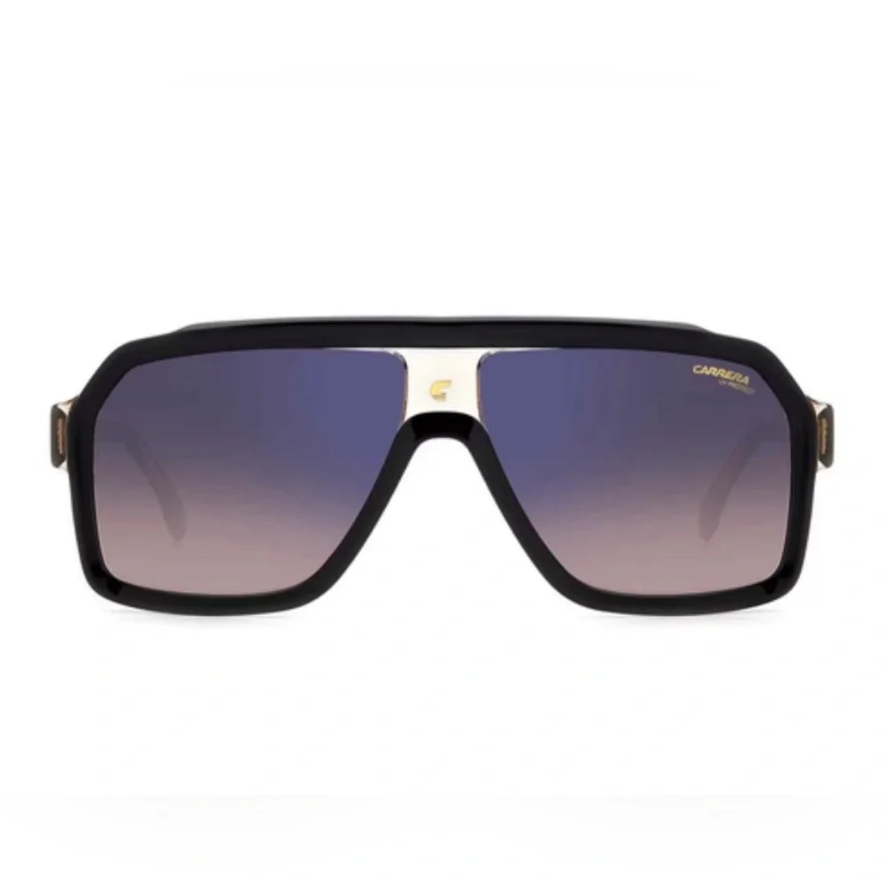 Carrera Black Frame Sunglasses with Gold Details
